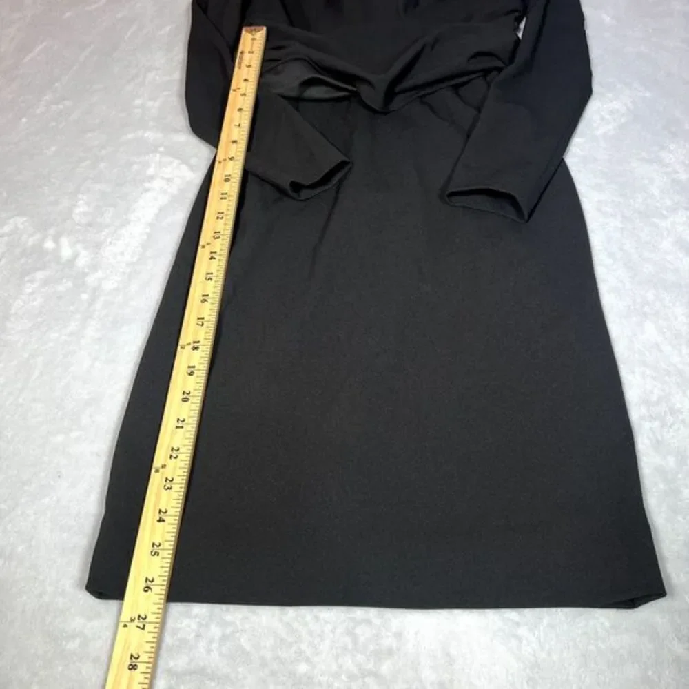 Dress The Population Dress‎ Womens S Small Black Long Sleeve V Neck Midi Sheath